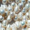 FWP 16inch Strand of 9-10mm Off-white Drop Pearls